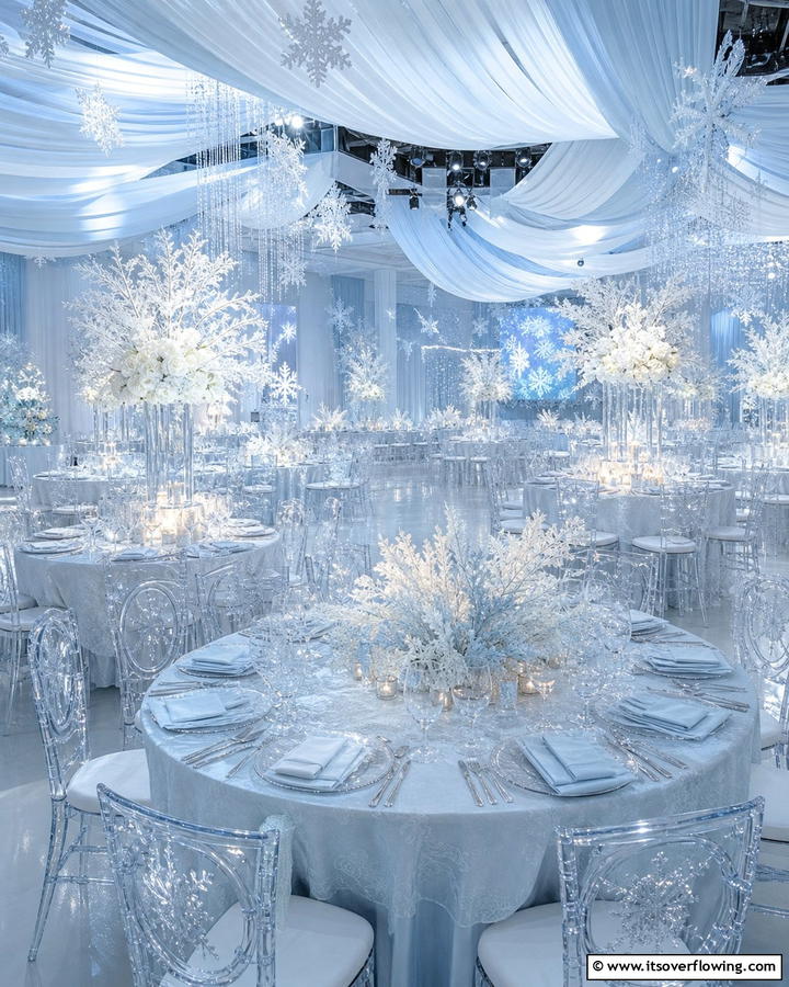 Icy Blue Frost - 30 Blue Wedding Theme Ideas for Serene Celebrations