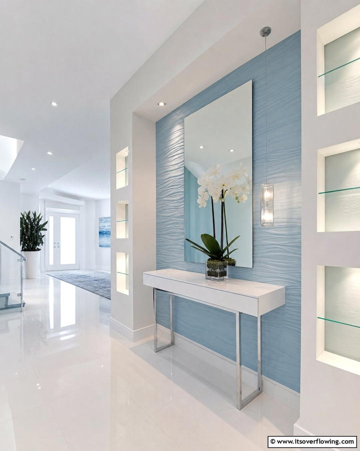 Icy Blue Minimalism - 20 Blue Accent Wall Ideas- Bold & Beautiful Designs