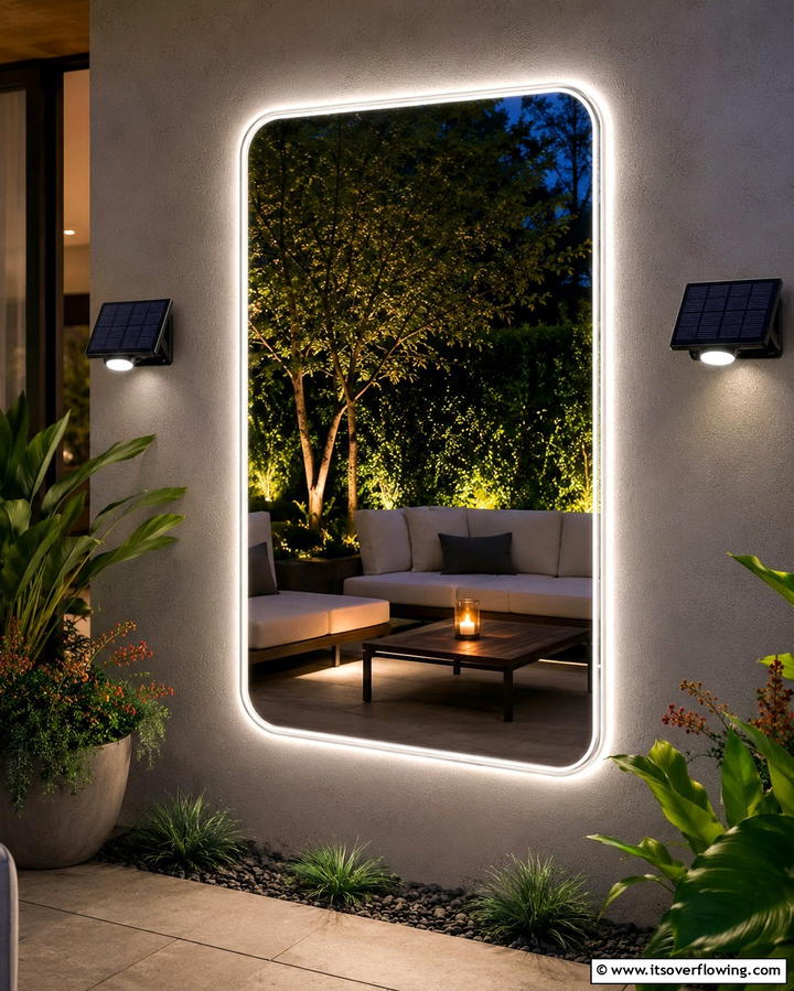 Illuminate With Backlit Mirrors - 25 Garden Mirror Ideas to Enhance Outdoor Spaces