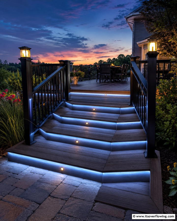 Illuminated Deck Steps for Safety and Style - 25 Deck Steps Ideas for a Safe and Stylish Entry
