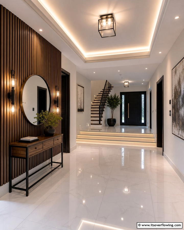 Illuminated Entryway - 30 Modern Entryway Ideas- First Impressions with Style