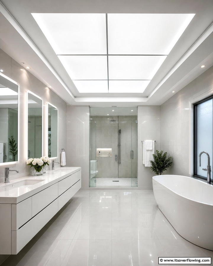 Illuminated Glass Panels - 25 Reverse Tray Ceiling Ideas for a Unique Look