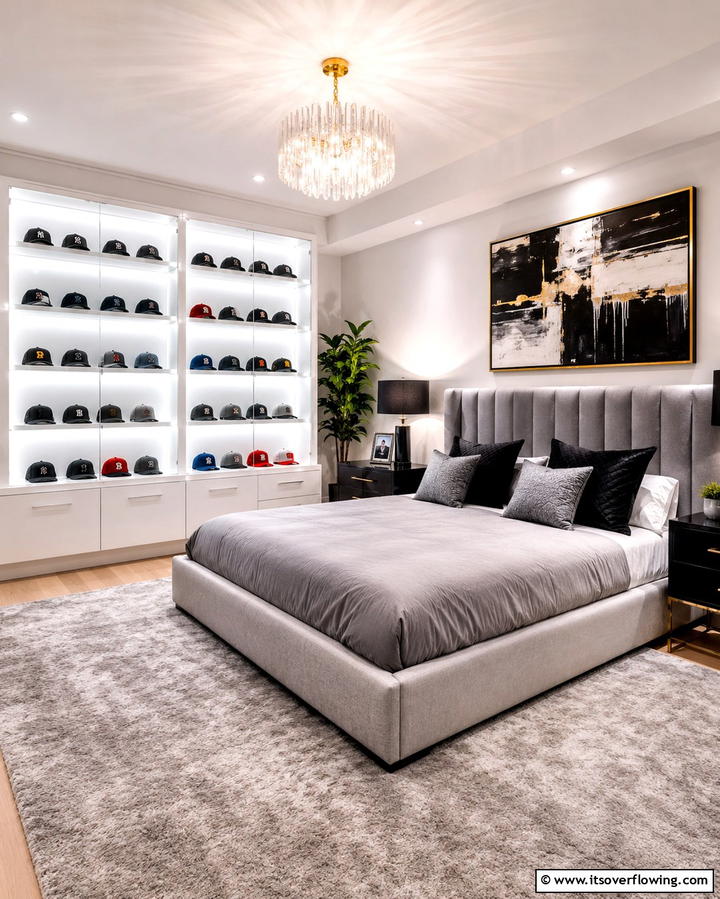 Illuminated Hat Showcase - 30 Smart Hat Storage Ideas to Declutter Your Home