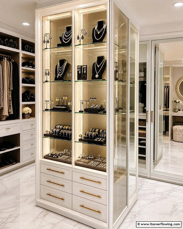 Illuminated Jewelry Display - 30 Innovative Jewelry Storage Ideas for Organized Accessories