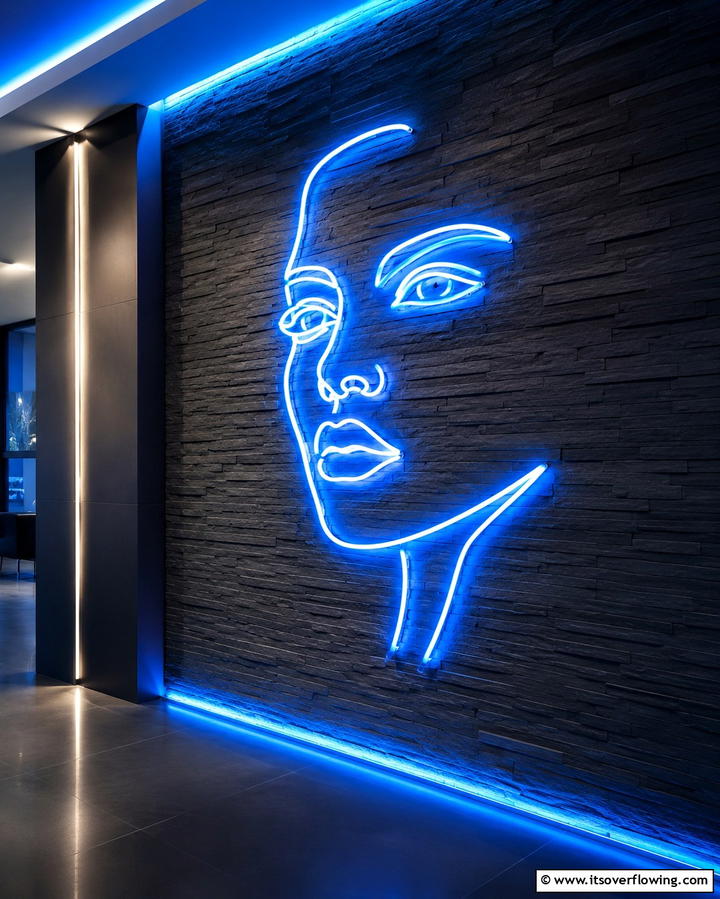 Illuminated LED Art Pieces - 30 Bathroom Art Ideas to Elevate Your Walls with Personality