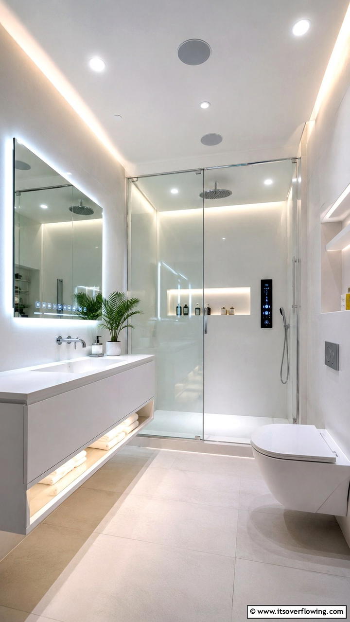 In Built Sound and Tech Systems - 30 Ensuite Bathroom Ideas for Luxurious Privacy