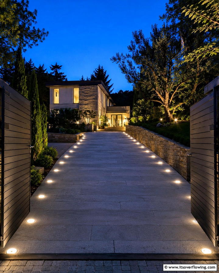In Ground LED Lights - 25 Driveway Lighting Ideas to Illuminate Your Home