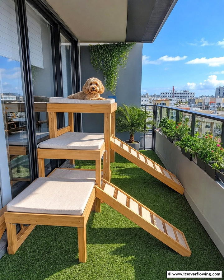Include Elevated Platforms - 20 Dog Balcony Ideas for Your Furry Friend’s Comfort
