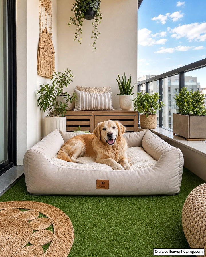 Include a Cozy Dog Bed - 20 Dog Balcony Ideas for Your Furry Friend’s Comfort
