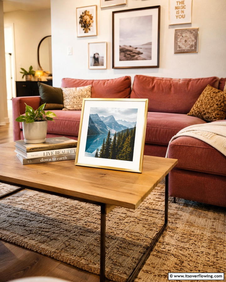 Include a Framed Photograph - 25 Coffee Table Decor Ideas for Stylish Living Rooms