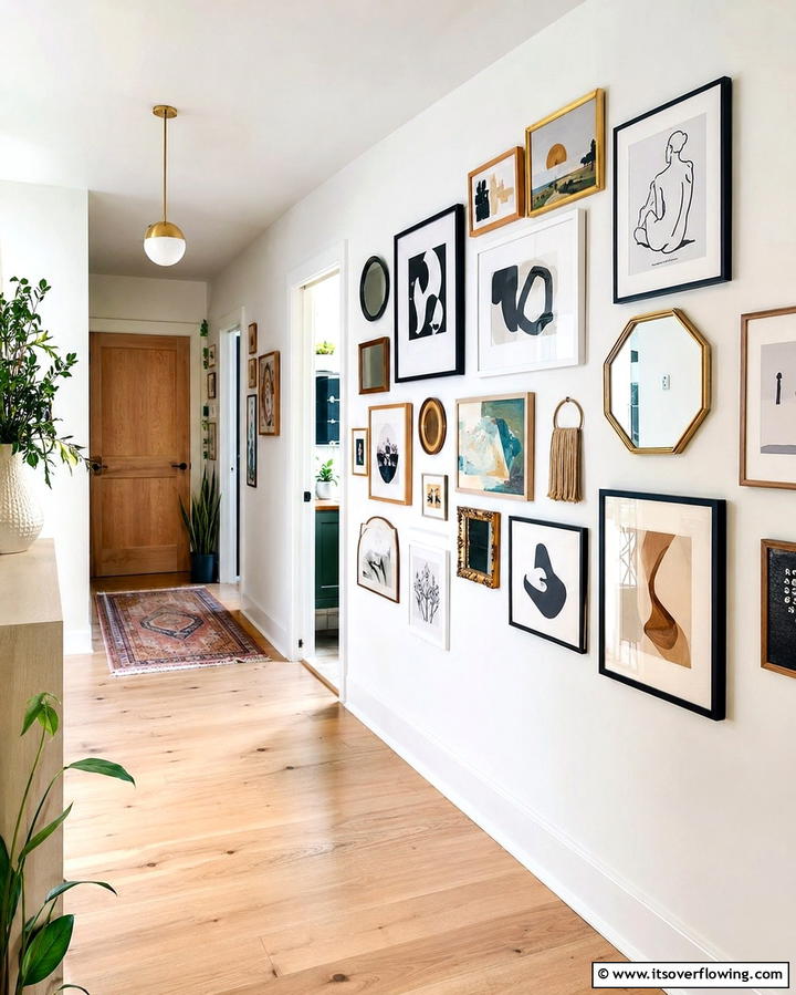 Include a Gallery Wall - 30 Bohemian Hallway Decor Ideas for a Welcoming Entryway