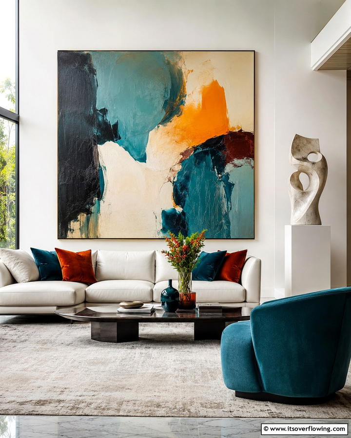 Incorporate Artistic Elements - 25 Simple Living Room Ideas for a Cozy and Inviting Space