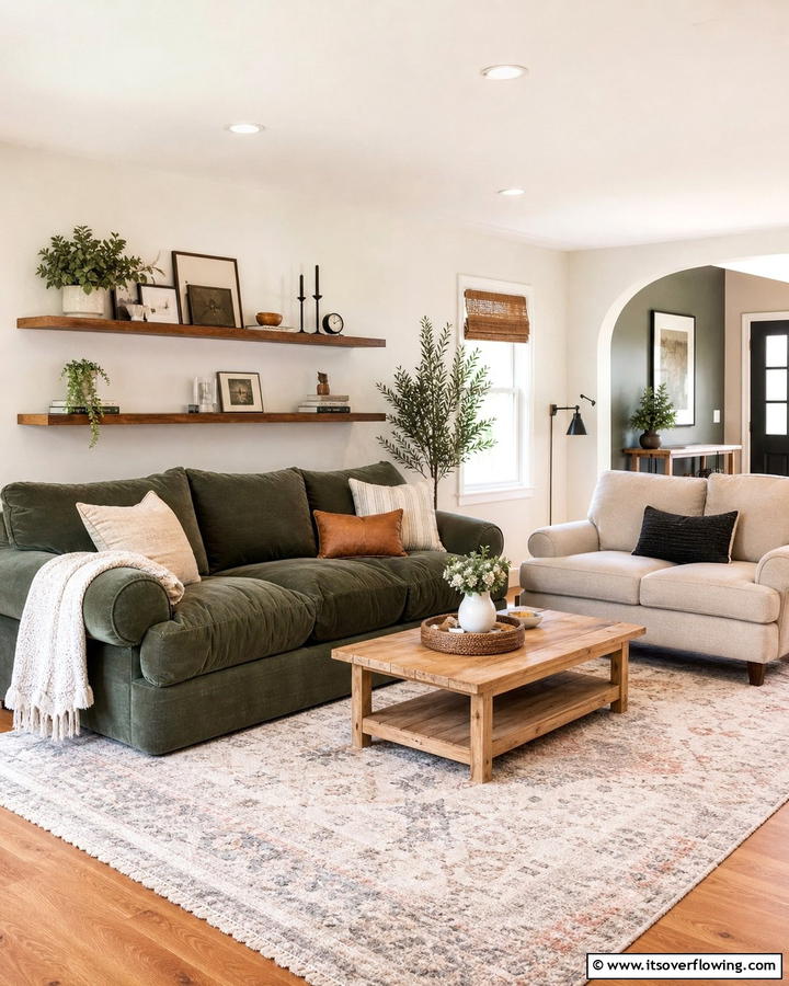 Incorporate Different Sofa Sizes - 20 Mismatched Sofas in Living Room Ideas for Eclectic Style