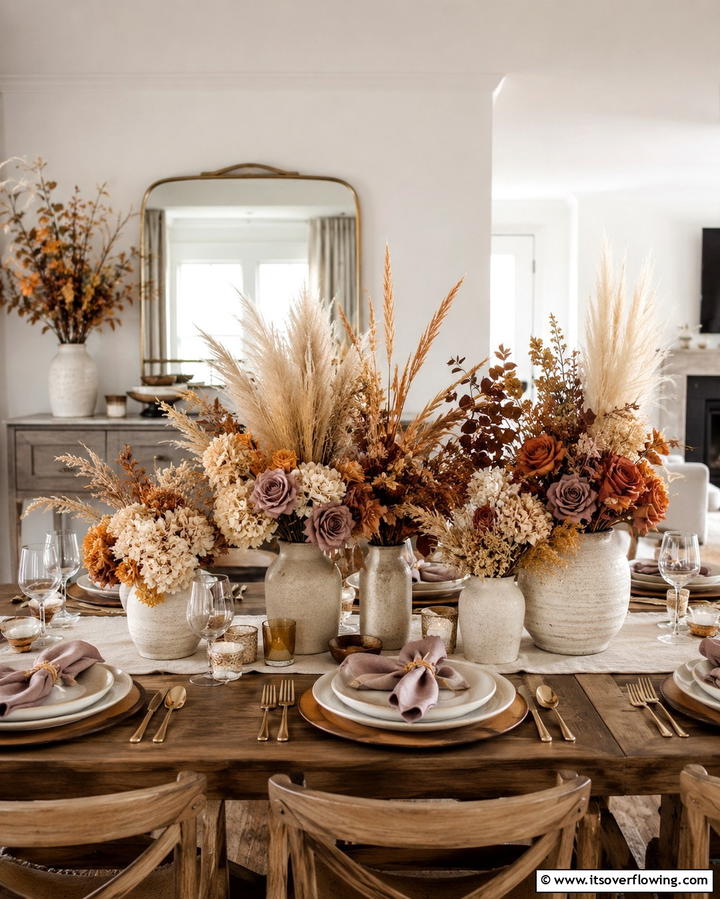 Incorporate Dried Flowers - 25 Fall Table Decor Ideas for a Seasonal and Festive Dining Experience
