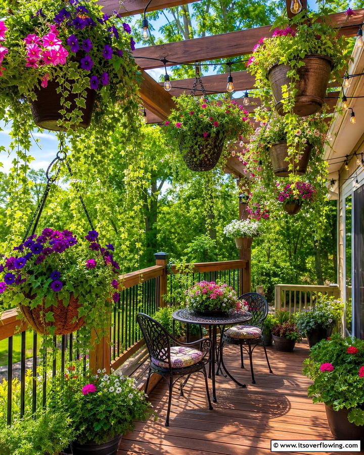 Incorporate Hanging Planters - 25 Deck Decorating Ideas With Plants for a Lush Outdoor Space