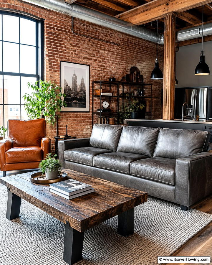 Incorporate Industrial Design Elements - 30 Grey Couch Living Room Styling Ideas for Cozy Spaces