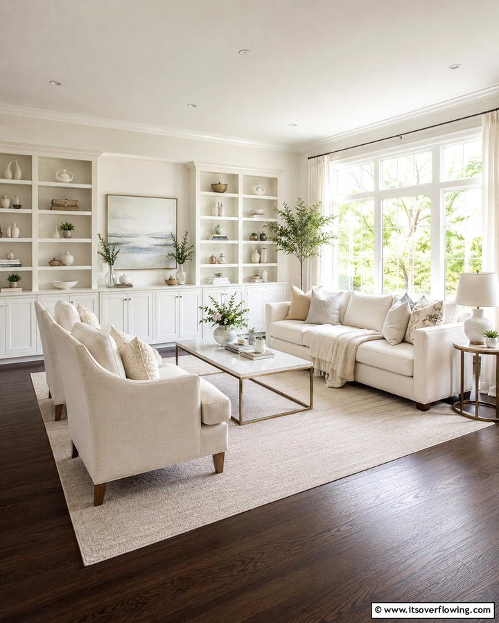 Incorporate Light Colored Furniture - 25 Dark Brown Floor Living Room Ideas for Warmth