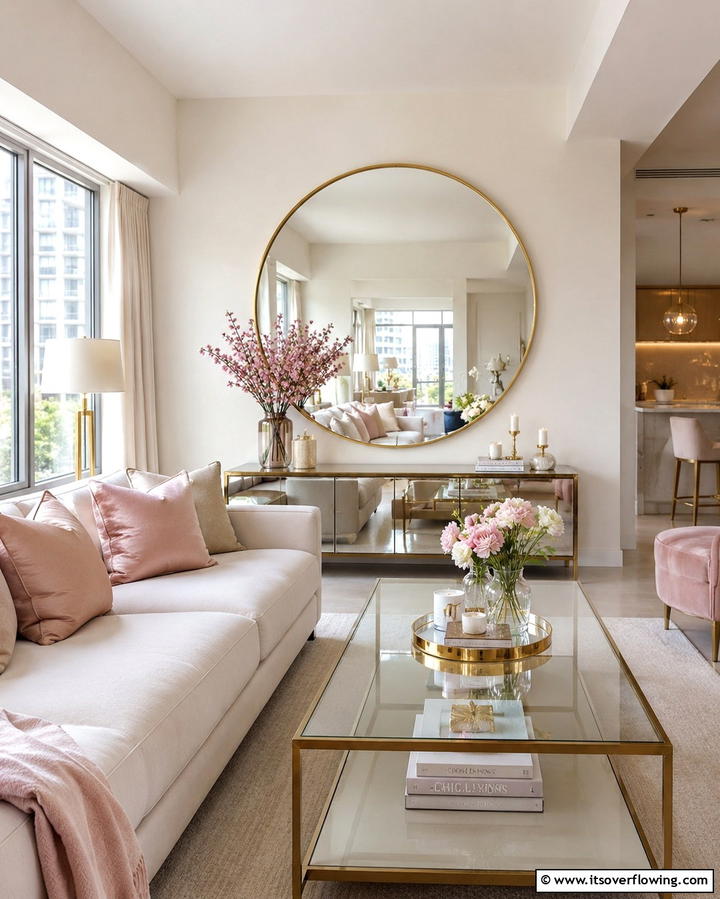 Incorporate Mirrors Strategically - 30 Space-Saving Condo Living Room Ideas for Urban Dwellers