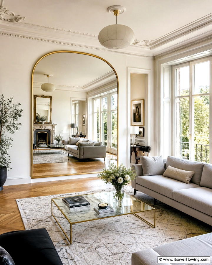 Incorporate Mirrors for Space Illusion - 25 Simple Living Room Ideas for a Cozy and Inviting Space