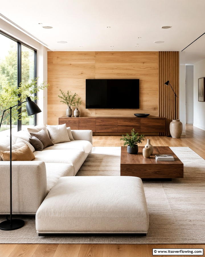 Incorporate Natural Wood Elements - 25 Organic Modern Living Room Design Ideas