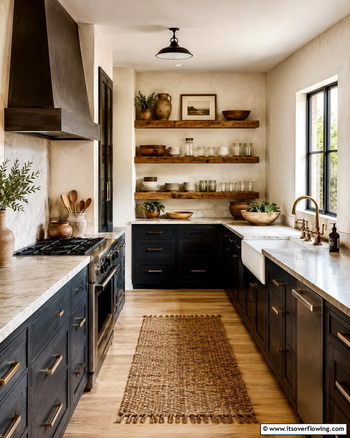 Incorporate Open Shelving - 25 Small Galley Kitchen Ideas on a Budget