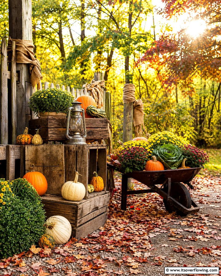 Incorporate Rustic Garden Decor - 25 Fall Garden Ideas to Beautify Your Outdoor Space