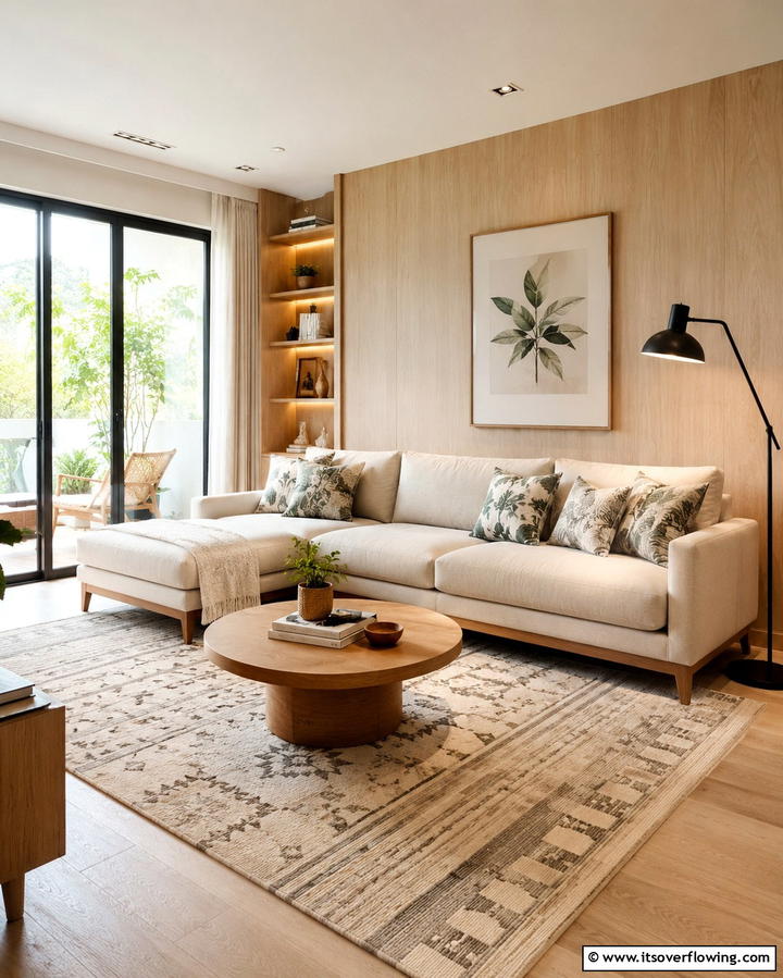 Incorporate Subtle Earthy Patterns - 25 Organic Modern Living Room Design Ideas