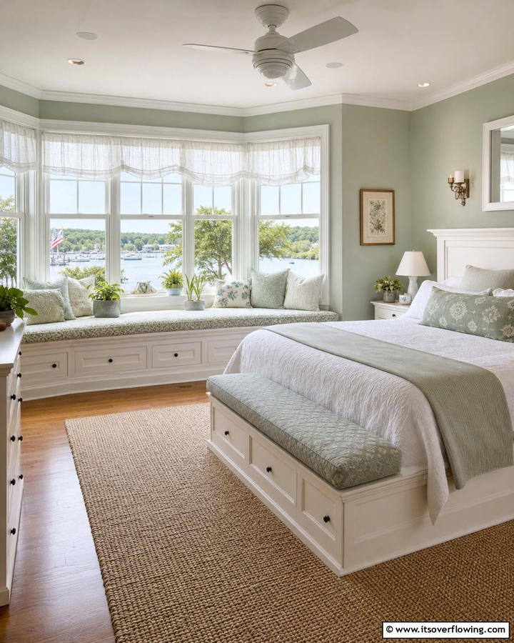 Incorporate a Built in Window Seat - 20 L-shaped Bedroom Layout Ideas for Optimal Space Use