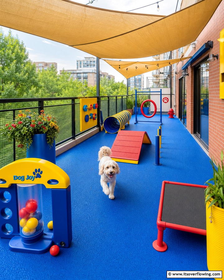 Incorporate a Play Area - 20 Dog Balcony Ideas for Your Furry Friend’s Comfort