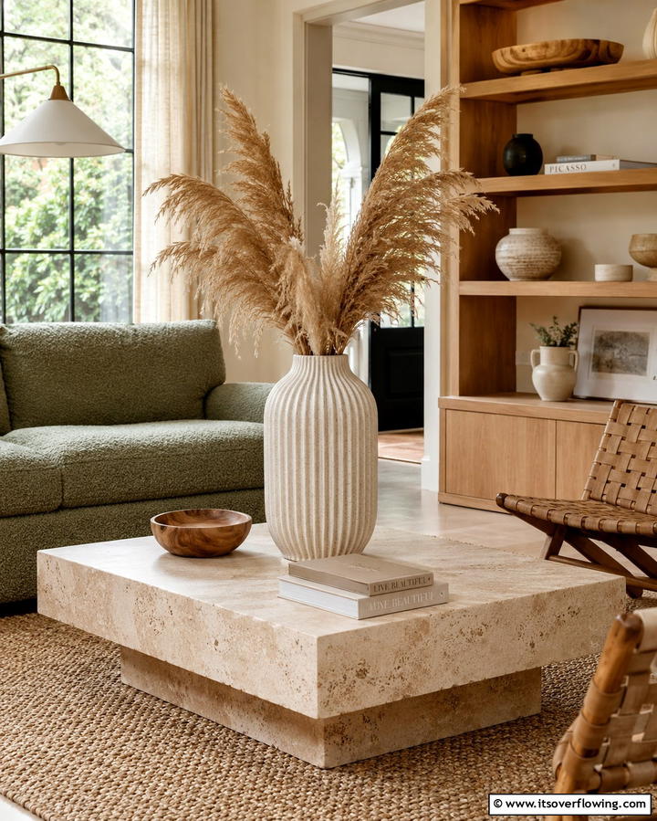 Incorporate a Textured Vase - 25 Coffee Table Decor Ideas for Stylish Living Rooms