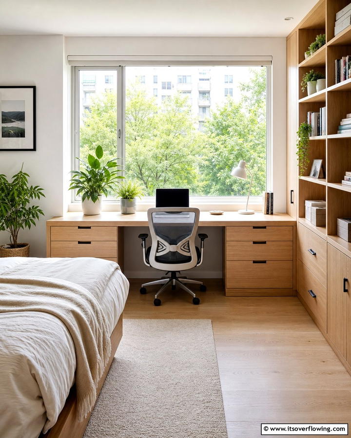 Incorporate a Window Facing Desk - 25 Bedroom Layout Ideas for Optimal Space Use