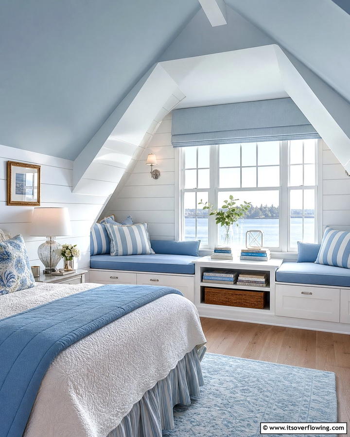 Incorporating Built In Window Seats - 25 Low Sloped Ceiling Bedroom Ideas for Unique Spaces