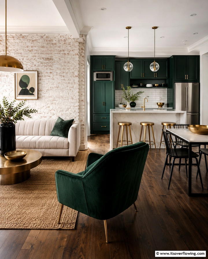Incorporating Contrasting Textures - 25 Open Kitchen Living Room Ideas for a Spacious Feel