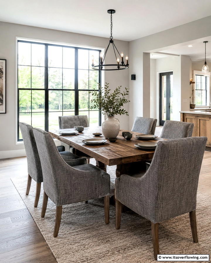 Incorporating Gray Upholstered Chairs - 30 Gray Dining Room Design Ideas for Modern Entertaining