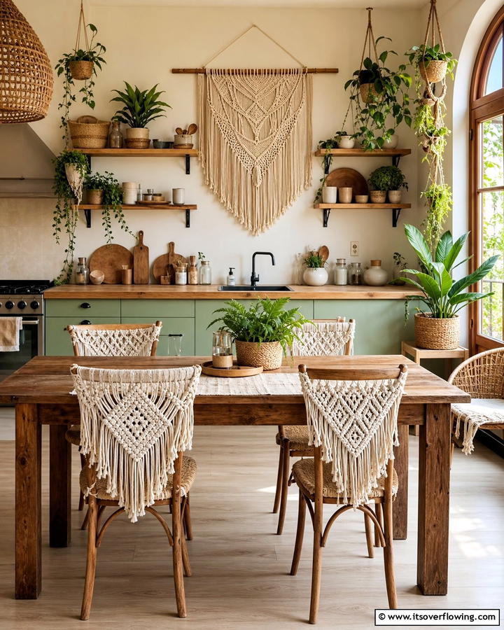 Incorporating Macrame Accents - 25 Boho Kitchen Ideas for a Cozy and Eclectic Vibe