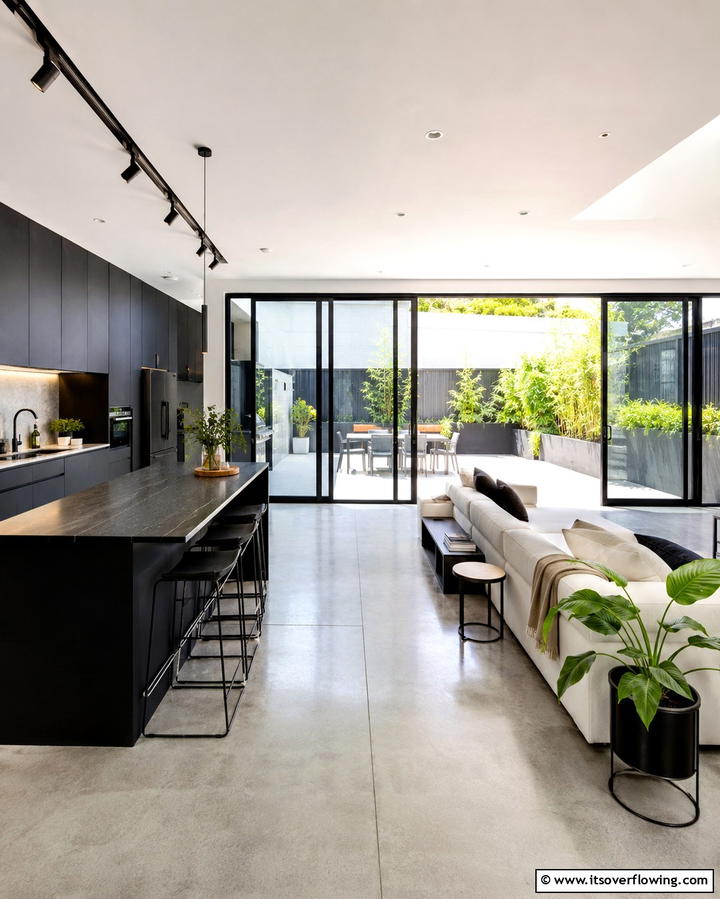 Incorporating Sliding Glass Doors - 25 Open Kitchen Living Room Ideas for a Spacious Feel