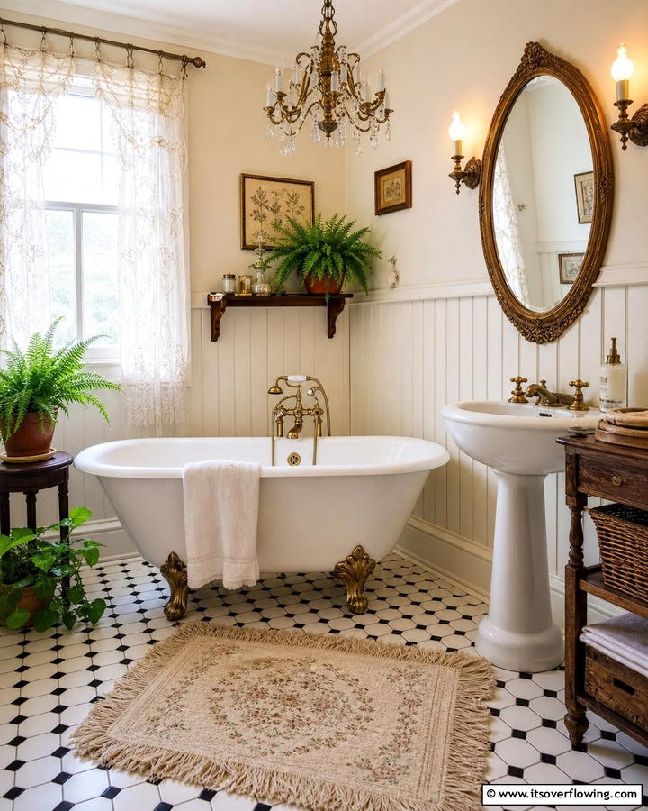Incorporating Vintage Decor for Nostalgic Charm - 17 Romantic Bathroom Ideas for a Luxurious Personal Retreat