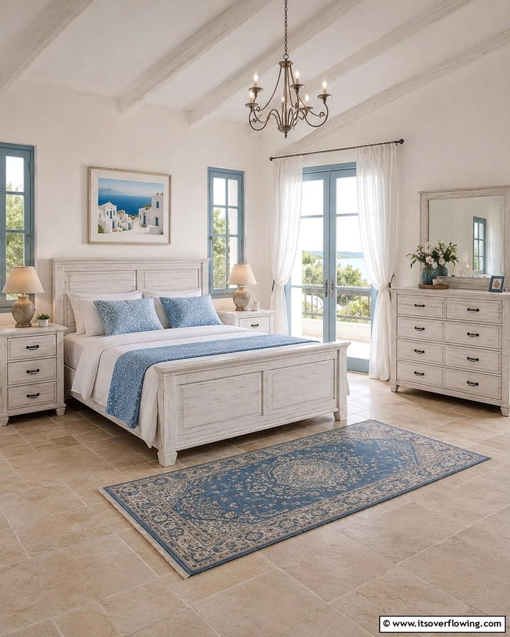 Incorporating Whitewashed Wood Furniture - 25 Greek Bedroom Design Ideas for a Mediterranean Feel
