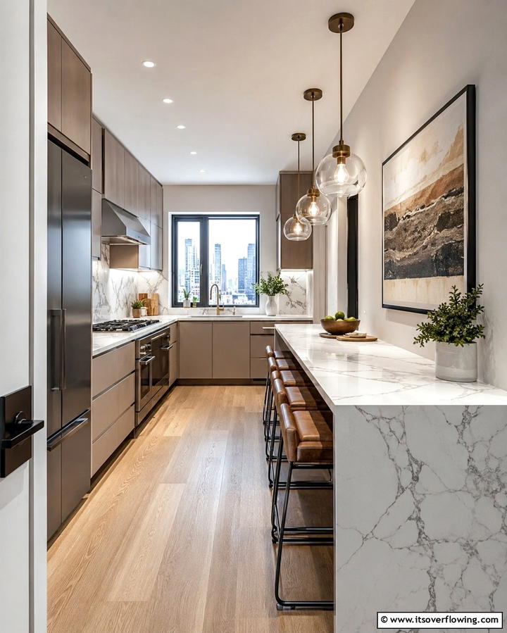 Incorporating a Breakfast Bar - 30 Galley Kitchen Ideas for Efficient and Stylish Layouts
