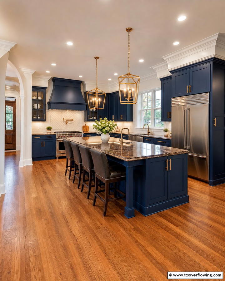 Indigo Cabinets with Mocha Brown Granite - 20 Blue Kitchen Cabinets With Brown Granite Countertops