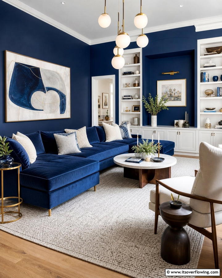 Indigo Dream Space - 21 Refreshing Blue Living Room Ideas for Vibrant Spaces