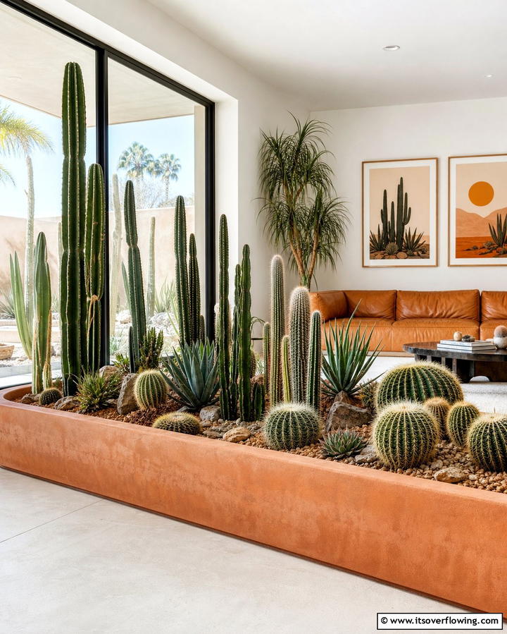 Indoor Cactus Gardens for a Desert Vibe - 25 Creative Indoor Garden Ideas to Brighten Your Home