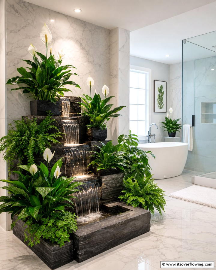 Indoor Fountains with Greenery for Serenity - 25 Creative Indoor Garden Ideas to Brighten Your Home