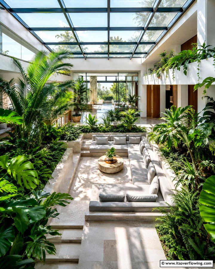 Indoor Garden Integration - 25 Sunken Living Room Ideas for a Modern and Cozy Space