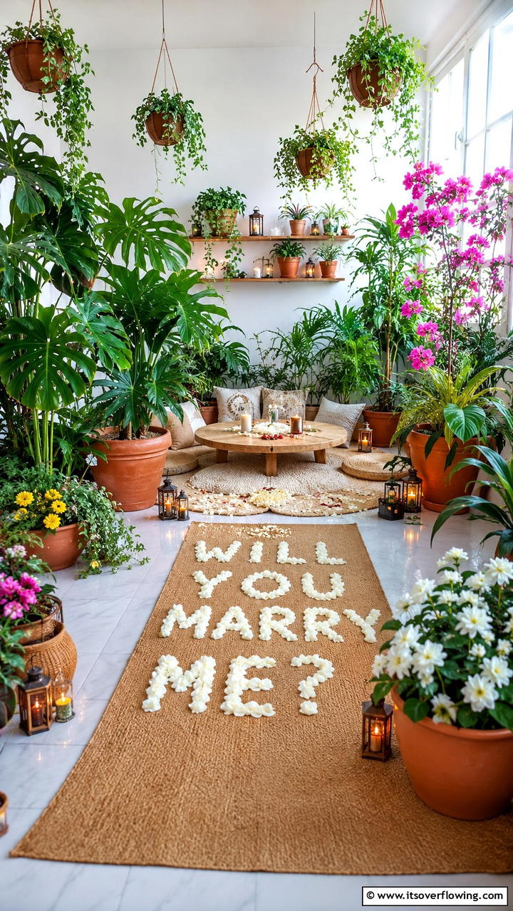 Indoor Garden Oasis Proposal - 21 Romantic Wedding Proposal Ideas to Say ‘Will You Marry Me-’