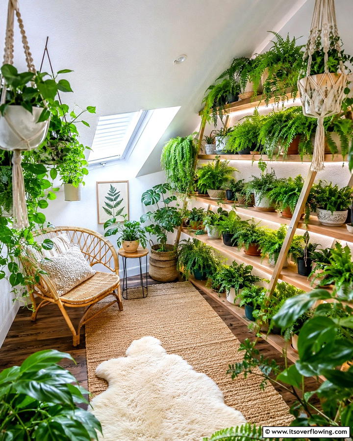 Indoor Garden Retreat - 25 Low Ceiling Small Attic Room Ideas for Cozy Living