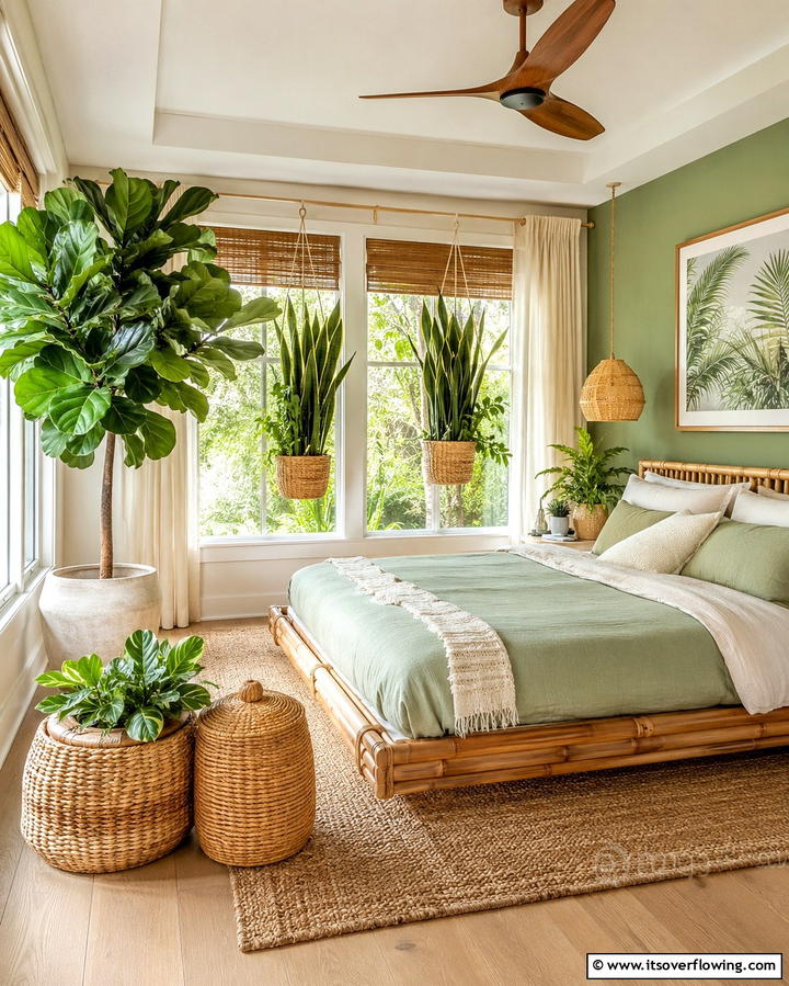 Indoor Greenery - 25 Luxury Modern Bedroom Ideas for Ultimate Comfort