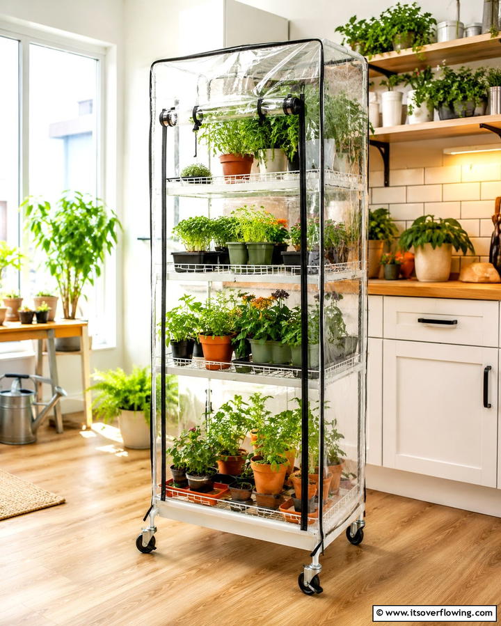 Indoor Greenhouse Cart - 20 Indoor Greenhouse Ideas for Year-Round Gardening