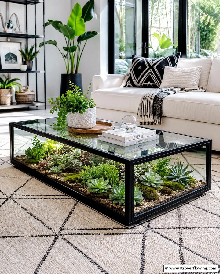 Indoor Greenhouse Coffee Table - 20 Indoor Greenhouse Ideas for Year-Round Gardening
