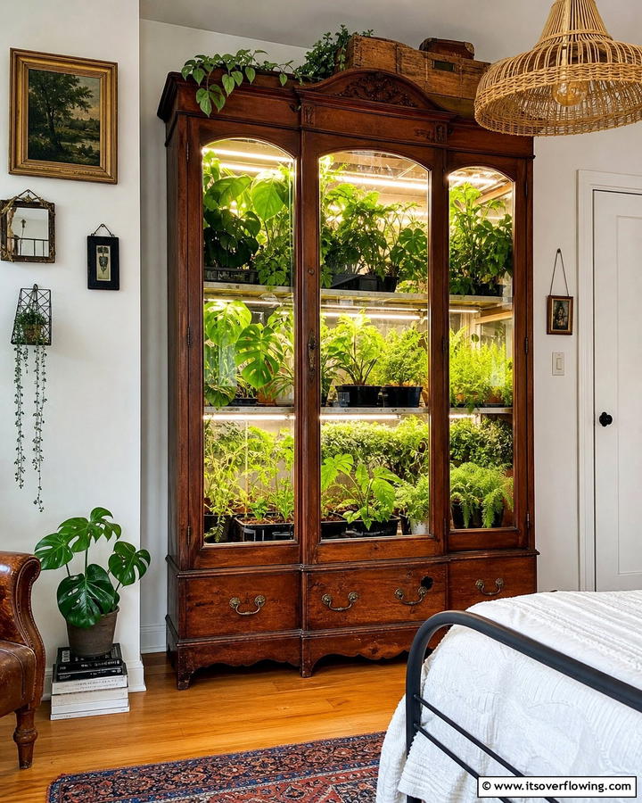 Indoor Greenhouse Wardrobe - 20 Indoor Greenhouse Ideas for Plant Lovers